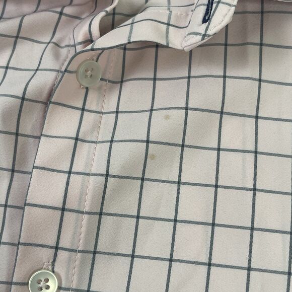 Mizzen + Main Leeward Shirt Mens Large Trim Pink White Check Golf Casual P - Picture 6 of 11